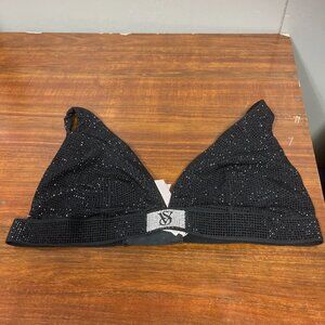 Victoria's Secret Black Bedazzled Wireless Bralette Size Medium